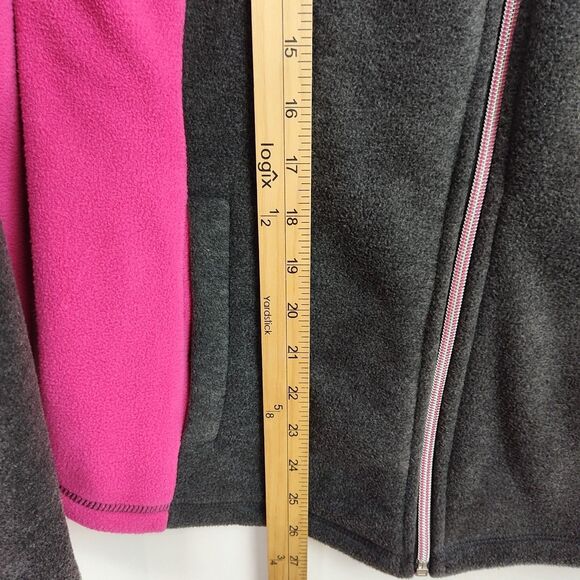 Calvin Klein Performance Full-Zip Fleece Jacket Women's Sz M Gray & Pink Pockets - Picture 4 of 8
